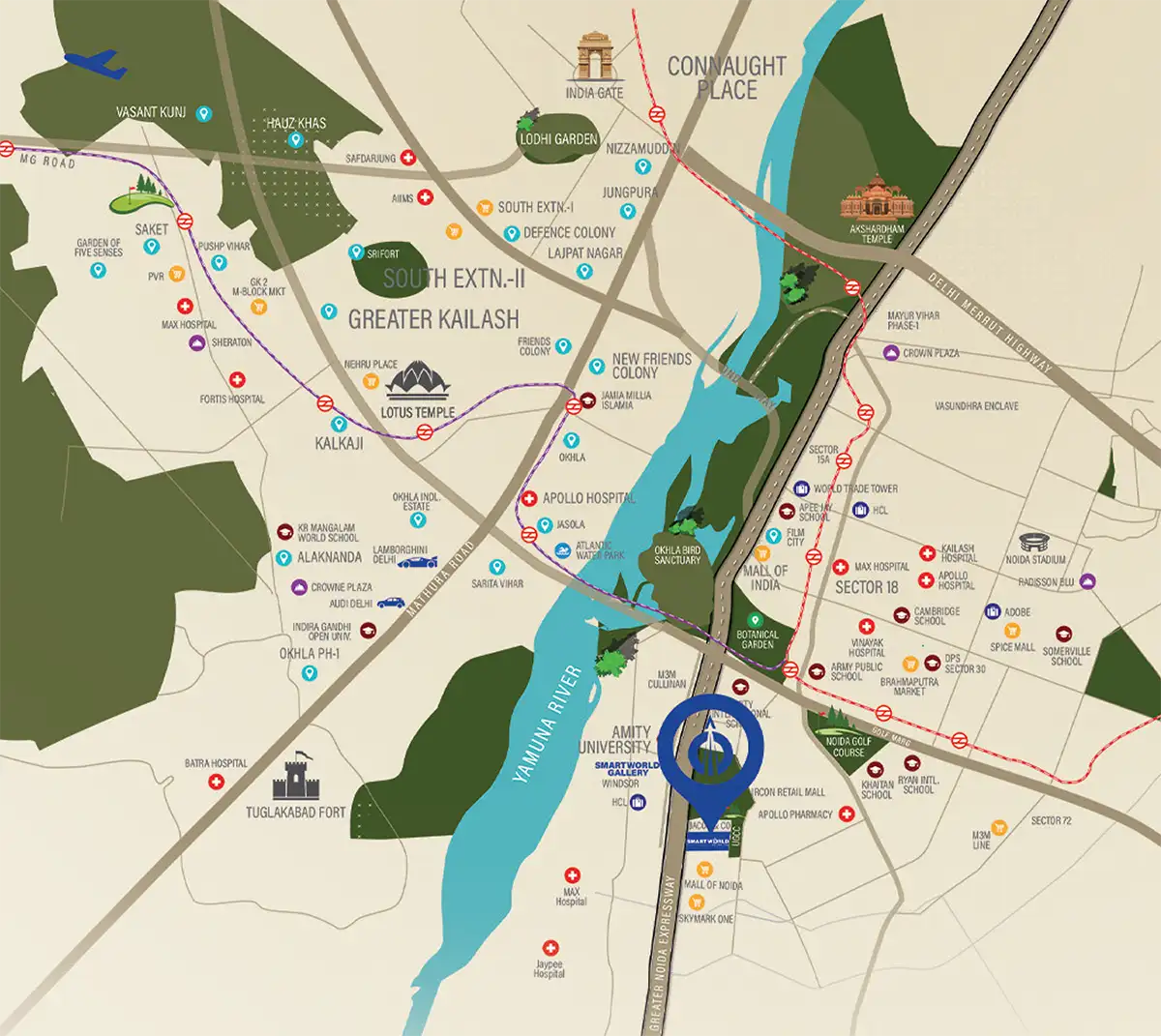 Smartworld Elie Saab Residences Location Map